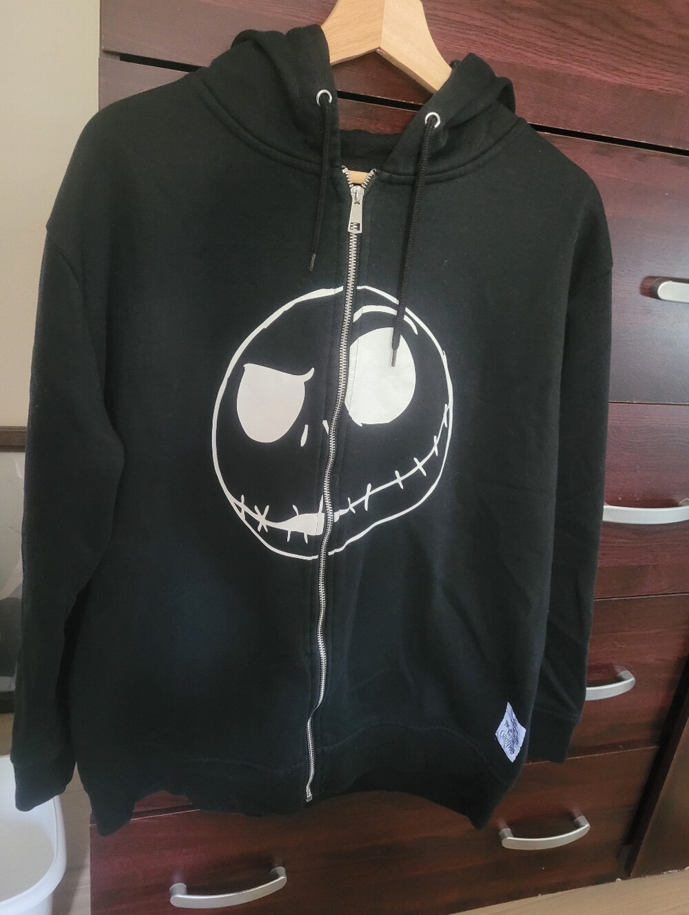 Disney The Nightmare Before Christmas Black Hoodie with White Patch